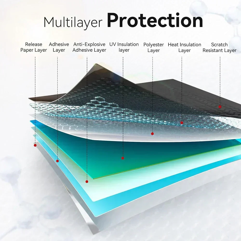 Universal Reduce Infrared Heat & Block UV by 99% Removable Window Tint Film for Cars - DIY Cut for Multiple ShapesMN2