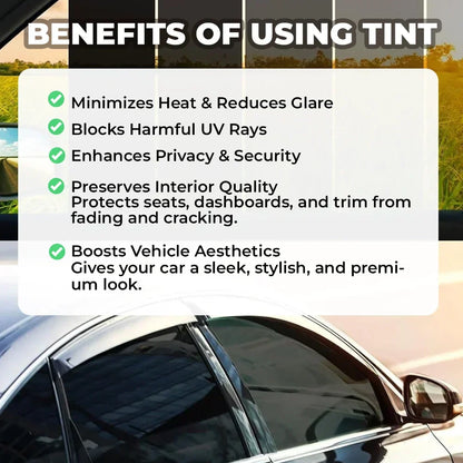 Universal Reduce Infrared Heat & Block UV by 99% Removable Window Tint Film for Cars - DIY Cut for Multiple ShapesMN